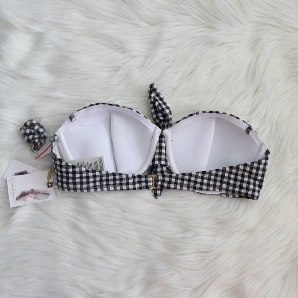 NEW Jessica Simpson Black White Gingham Print Bikini Set Size Medium - Picture 4 of 11